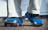 blue car shoes