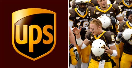 UPS brown and Wyoming football  uniform brown