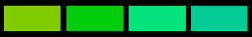 A range of greens